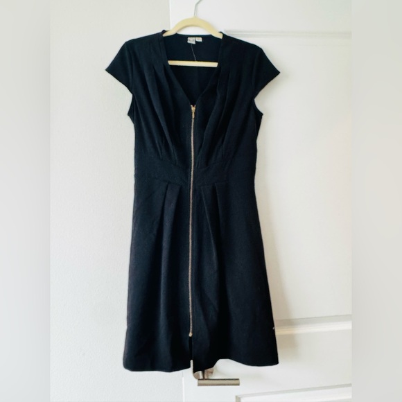 Emma & Michele Black Midi Dress with Gold Zipper - Picture 3 of 8